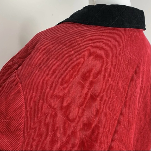 Denim & Co Women Plus Size 2X Chore Barn Coat Reversible Corduroy Velvet Quilted - Picture 5 of 14